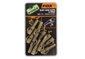 Fox Edges sz 10 slik lead clip + pegs Khaki